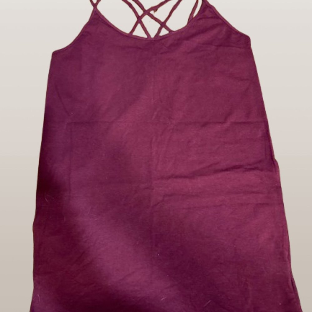 Burgundy Criss Cross Tank (2) T1477 NWT Boutique - Picture 2 of 6